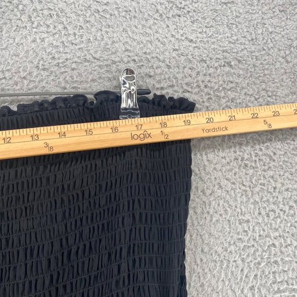 Torrid Jumpsuit Women 3 US 3X Black Smocked Tube Strapless Ruffle Wide Leg Gauzy - Picture 7 of 11